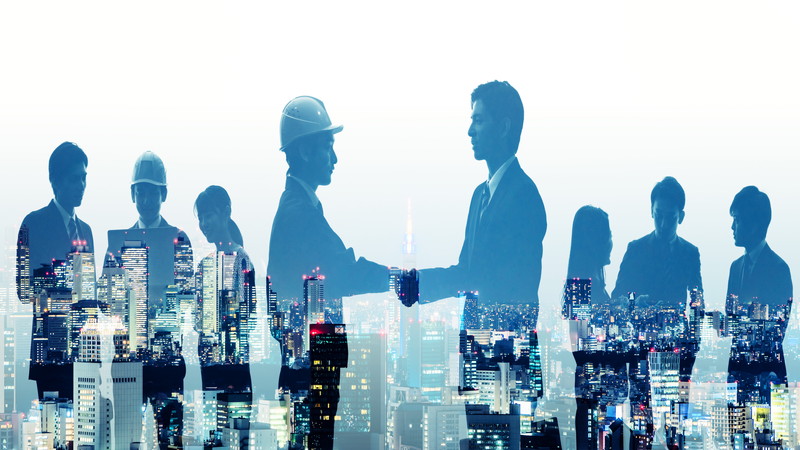 握手・シルエット